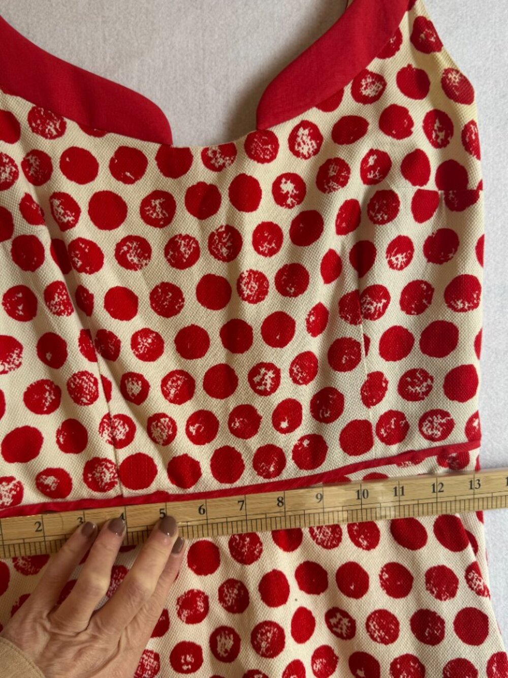 Vintage Inspired Elevenses Red And White Polka Dot Sleeveless Midi Dress Sz 4 - Picture 8 of 11